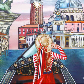 Venice illustration on Nicole Lee USA bucket backpack