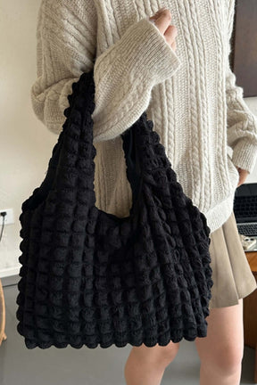 Black Zenana Cloud Puffy Shoulder Tote Bag