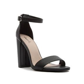 Black PU CASHMERE-01 heel with ankle strap