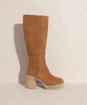 Camel Oasis Society Juniper platform knee-high boots