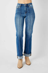 Judy Blue high waist front seam straight jeans front view