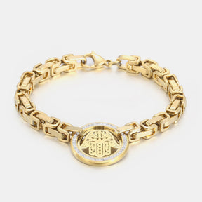 Gold stainless steel zircon chain bracelet