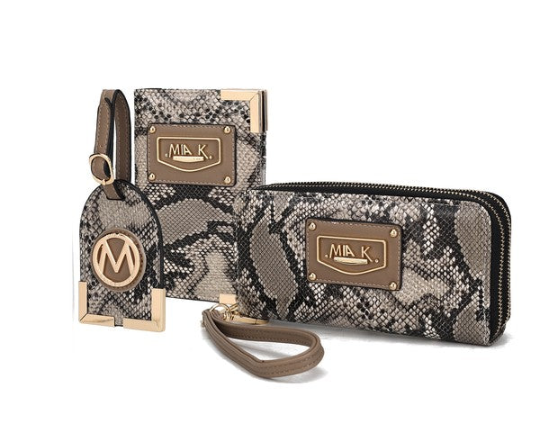 MKF Darla Snake Travel Set in gray by Mia K