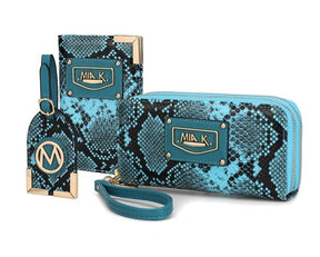 MKF Darla Snake Travel Set in blue by Mia K