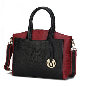 MKF Collins red and black vegan leather tote bag