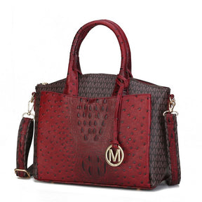 MKF Collins red and brown vegan leather tote bag