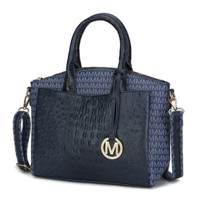 MKF Collins navy blue vegan leather tote bag