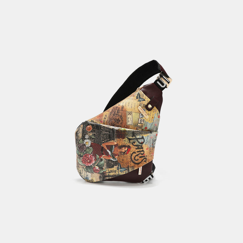 Vintage Paris-themed crossbody bag by Nicole Lee USA