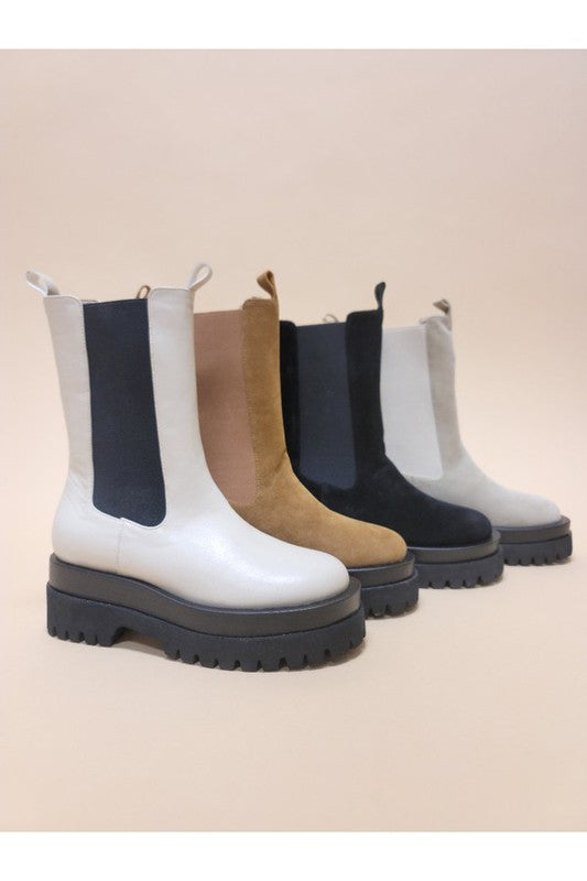 Assorted NECTAR-PLATFORM combat boots in various colors.