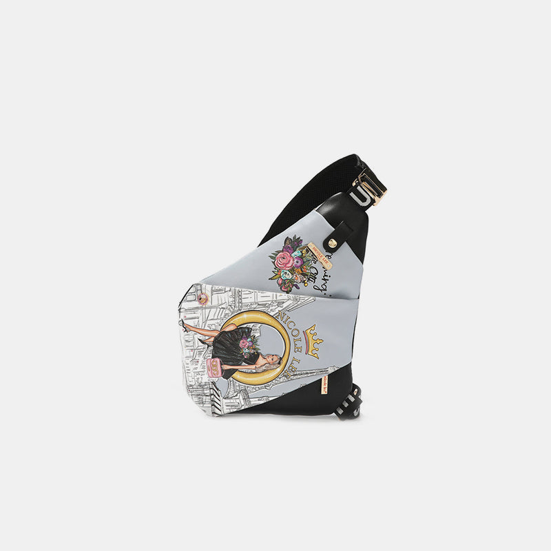 Nicole Lee USA crossbody bag with floral and crown design