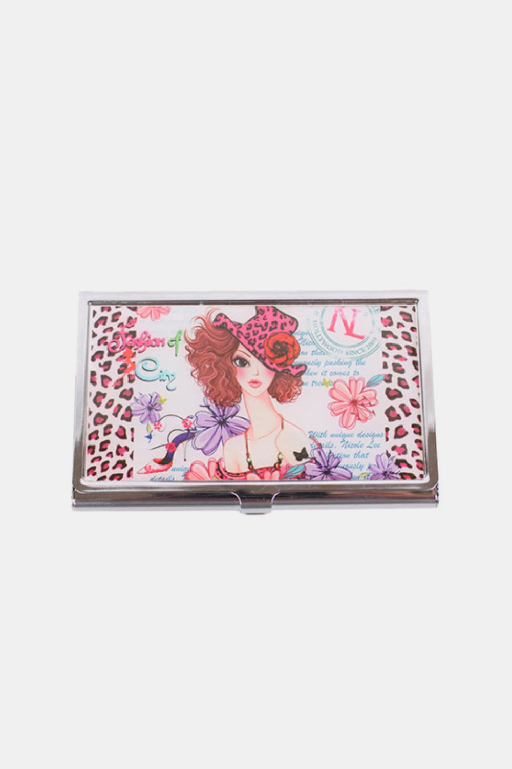 Nicole Lee USA card case with sunny white design