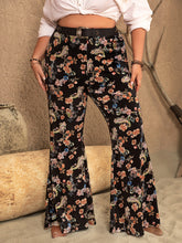 Plus size wide leg printed pants, front view