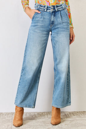 Kancan high waist wide leg jeans front view