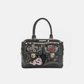 Nicole Lee USA Sequin Patch Boston Bag front view