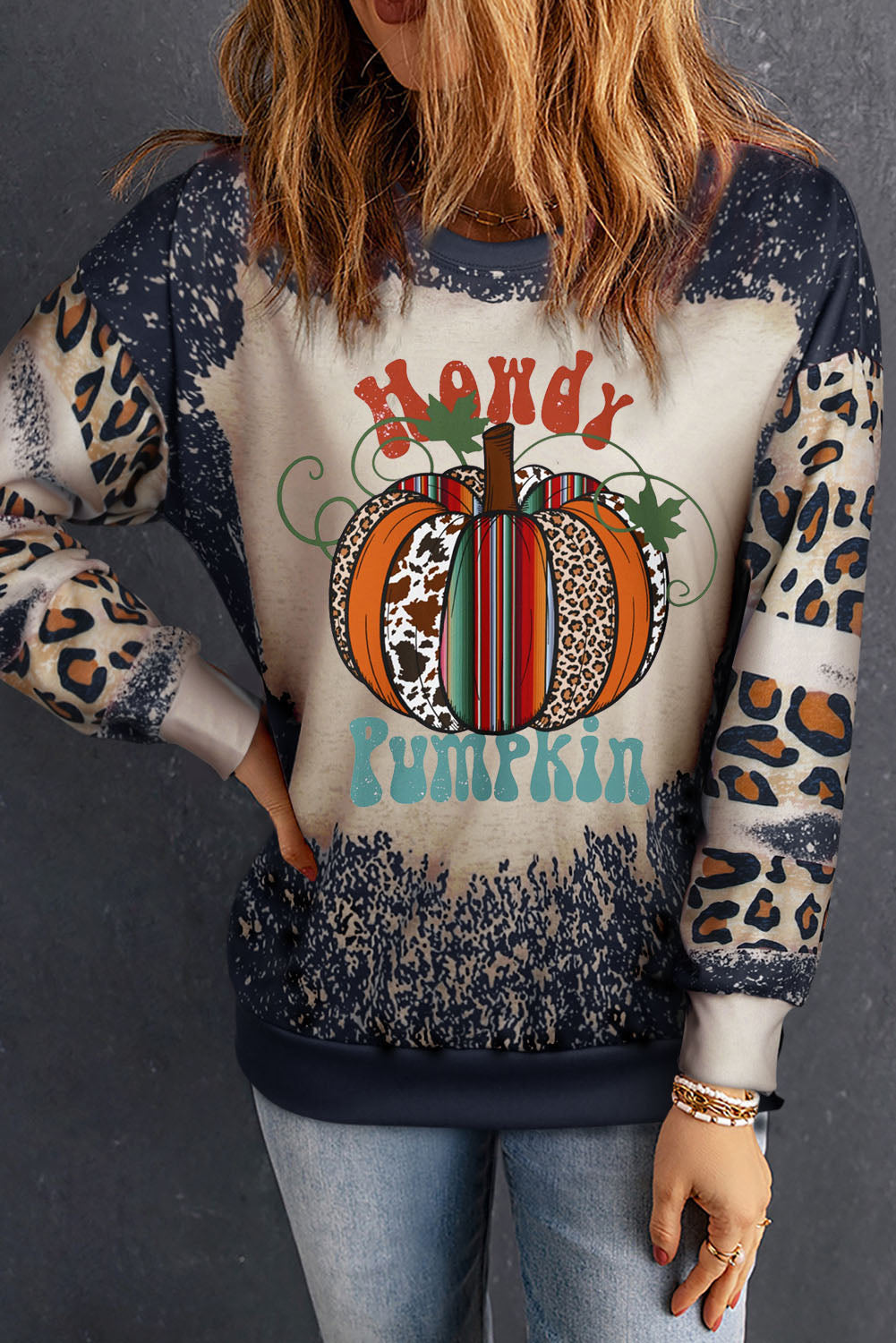 Pumpkin Graphic Long Sleeve Sweatshirt