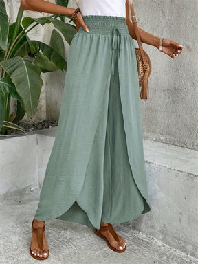 Tied High Waist Wide Leg Pants