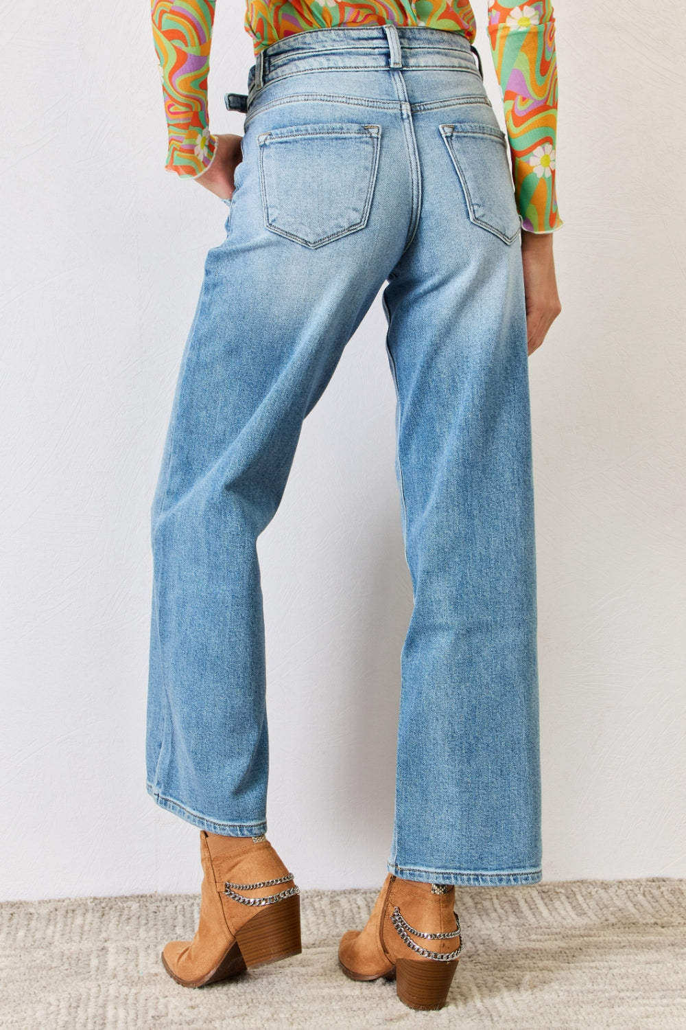 Kancan high waist wide leg jeans back view