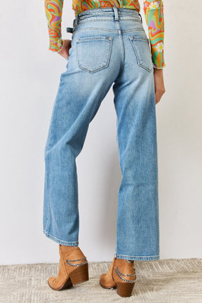 Kancan high waist wide leg jeans back view