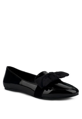 Black Pecan Pie Loafer with bow detail