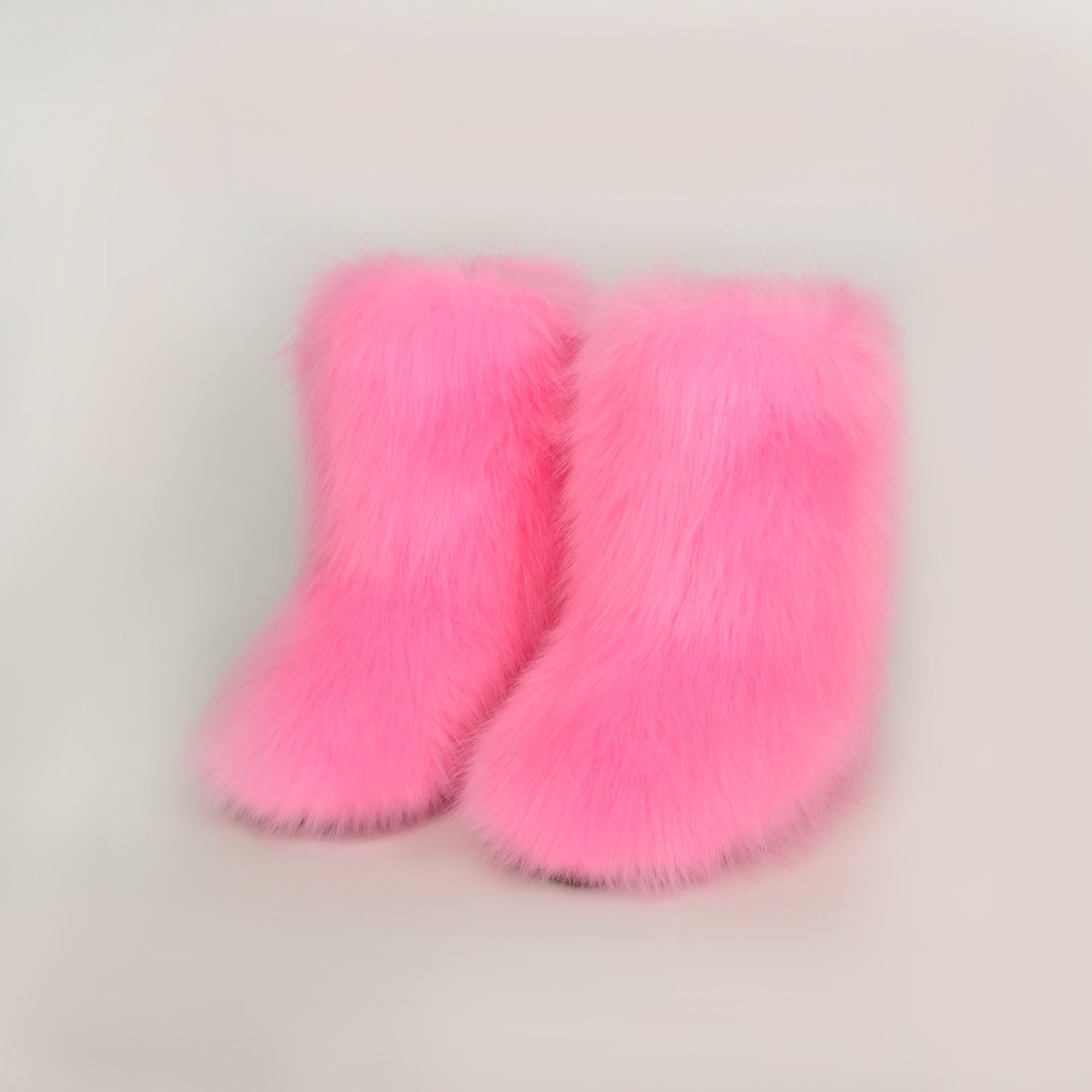 Fuchsia pink thermal fuzzy platform boots